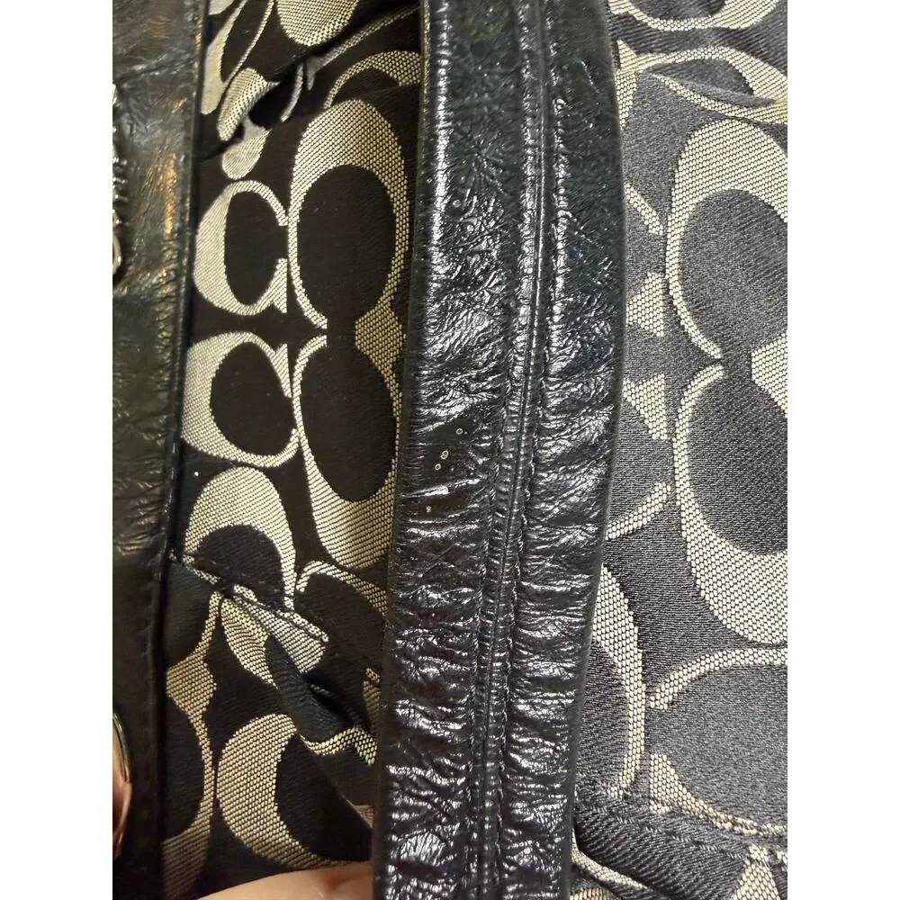 Vintage Coach Signature Hobo Ashley Shoulder Bag Black